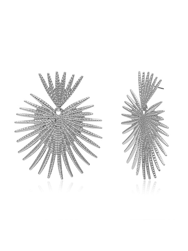 Boucles d'oreilles ajourées en forme de cœur, couleur unie