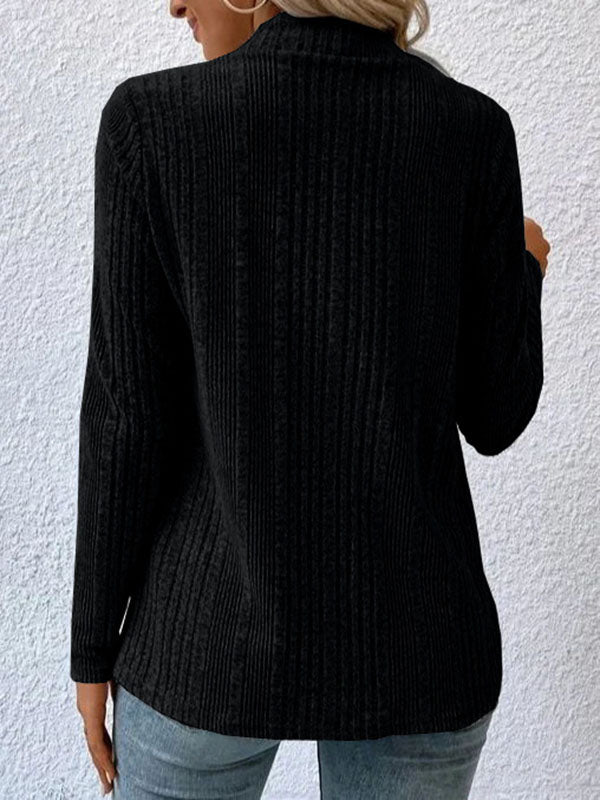 Cardigan ample à manches longues, sans col, couleur unie