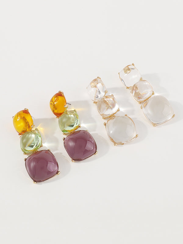 Parure boucles d'oreilles pendantes et boucles d'oreilles géométrique