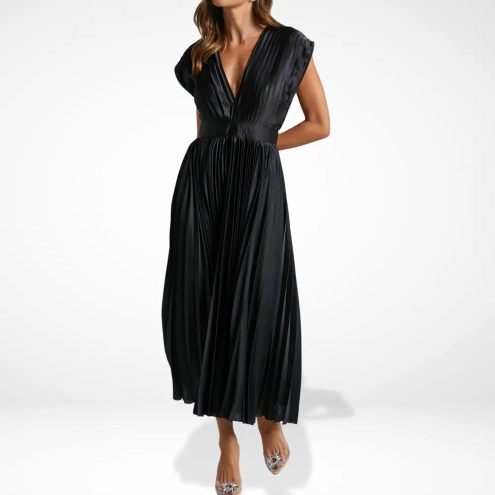 Robe Maxi Plissée Serena Élégante