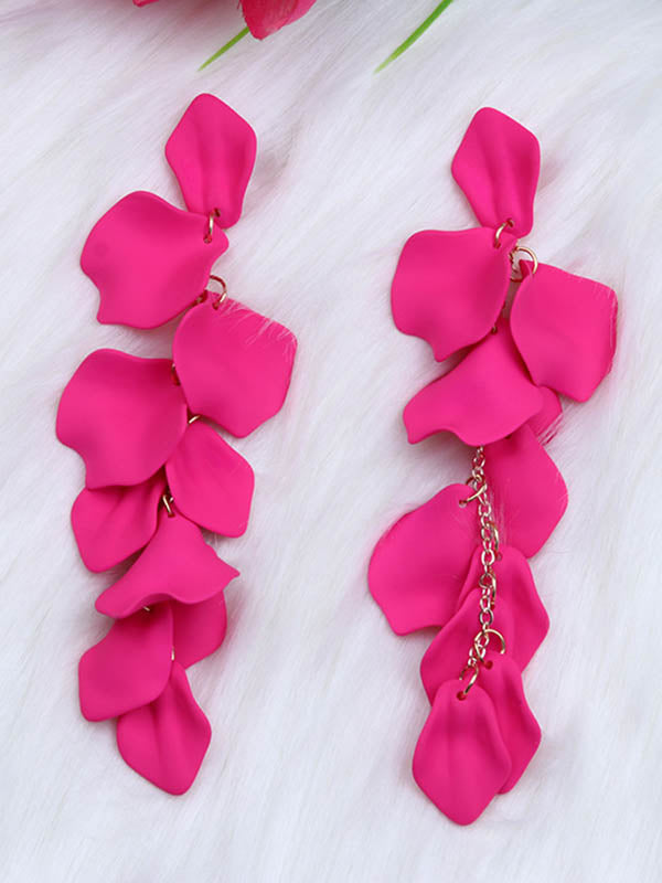 Boucles d'oreilles à chaîne, en forme de fleur