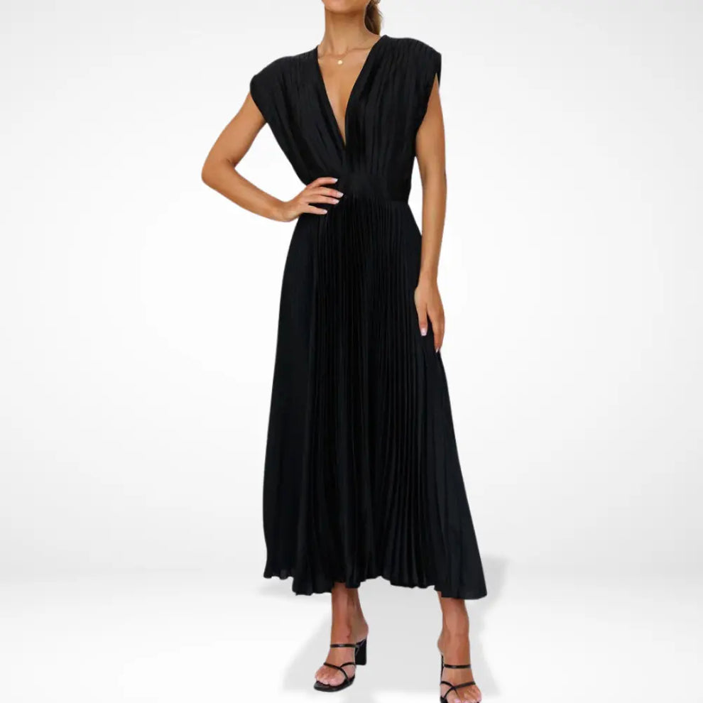 Robe Maxi Plissée Serena Élégante