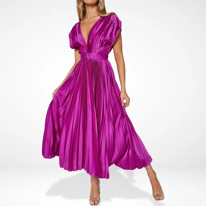 Robe Maxi Plissée Serena Élégante
