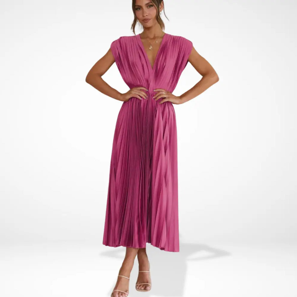Robe Maxi Plissée Serena Élégante