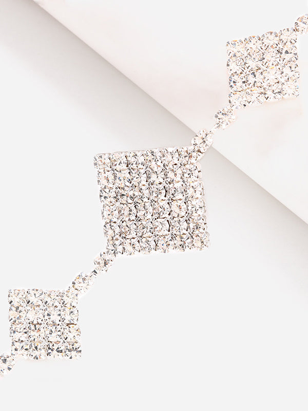Accessoires de chaîne de corps en losange en strass