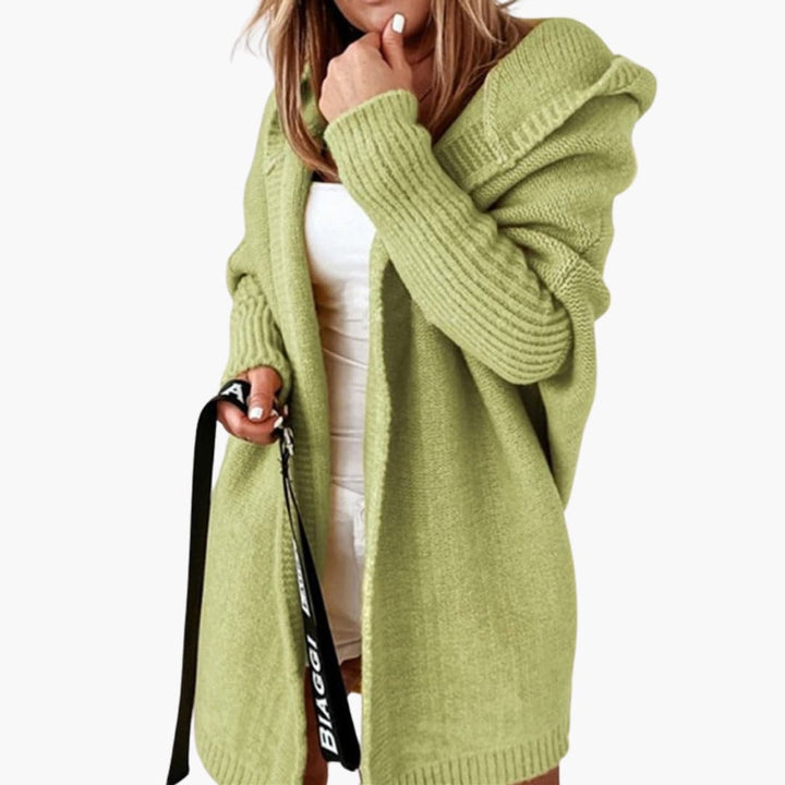 Cardigan en tricot avec capuche pour femmes