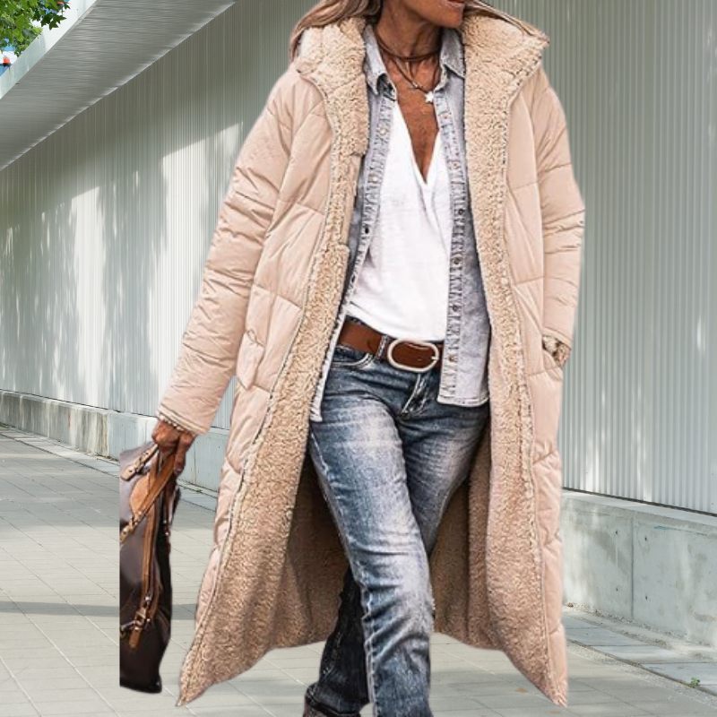 Veste d'hiver Femme Longue | Avec Capuche et Poches