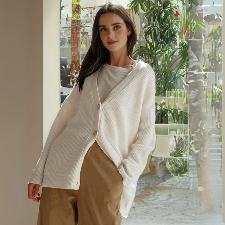 Cardigan Femme Oversize Côtelé | Détente Long
