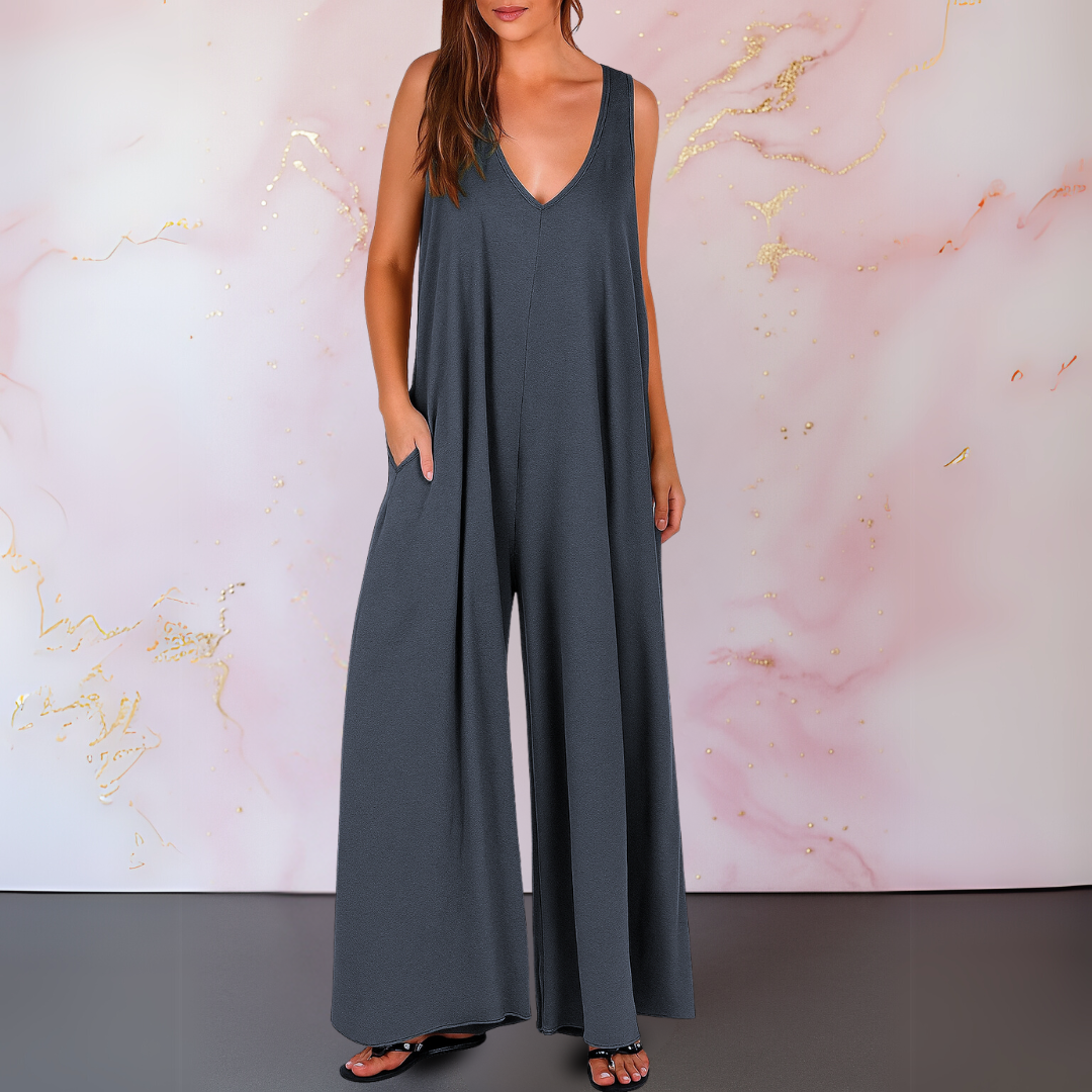 Magda™ | Combinaison confortable avec décolleté en V et jambes larges