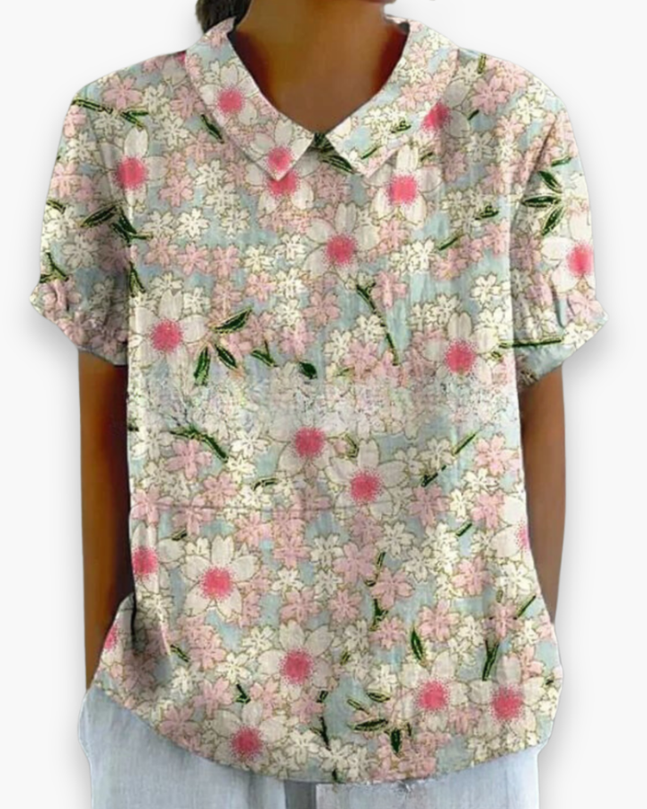 Blouse à fleurs décontractée pour femmes | Ample