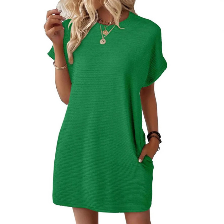 Clariss | Robe T-Shirt Femme Manches Courtes Col Rond Mini Été