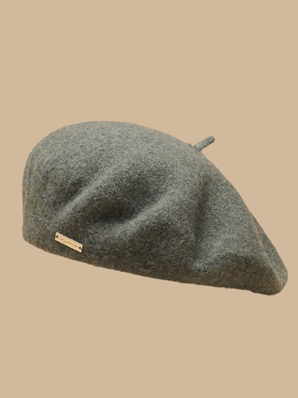 Béret rétro artistique, couleur unie
