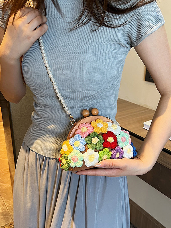 Sac à main à chaîne, en forme de fleur