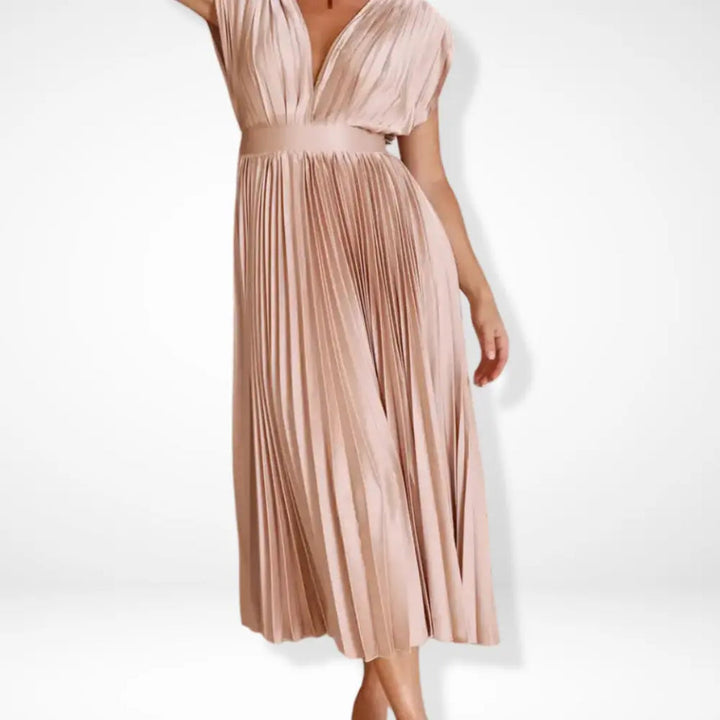 Robe Maxi Plissée Serena Élégante