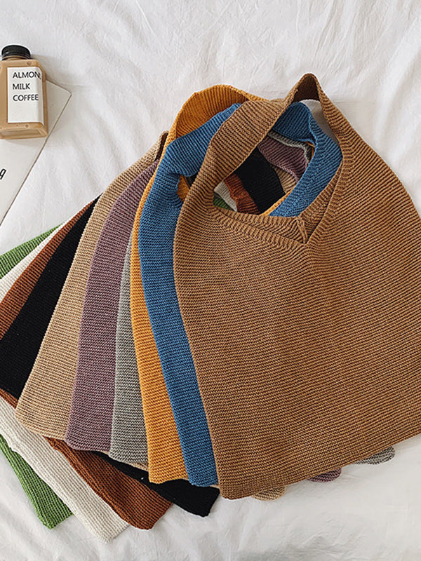 Sacs de couleur unie Sac à main tissé