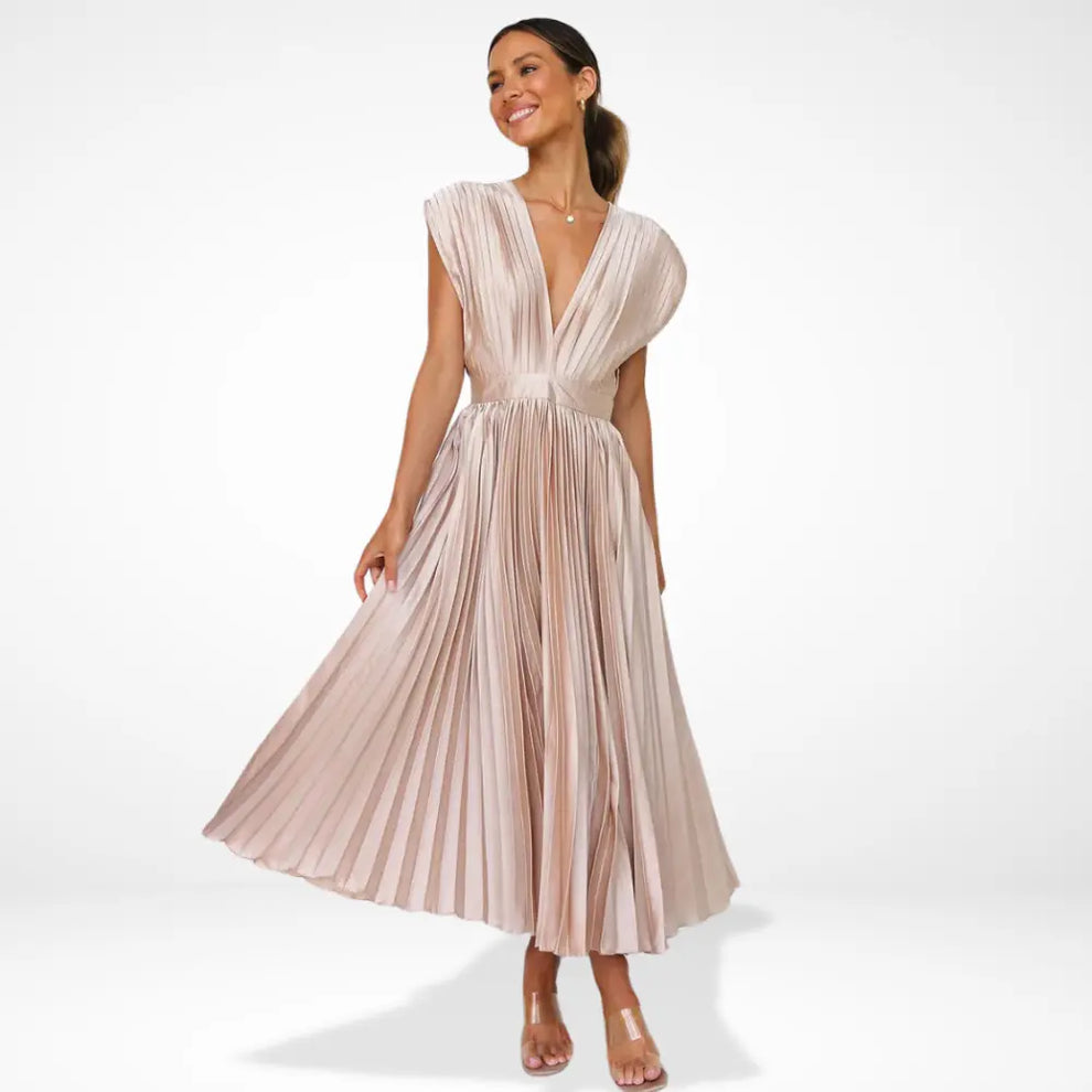 Robe Maxi Plissée Serena Élégante