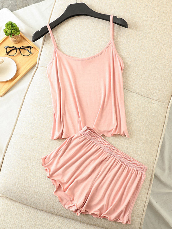 Gilet en modal 9 couleurs – Pyjama deux pièces sexy ample horts