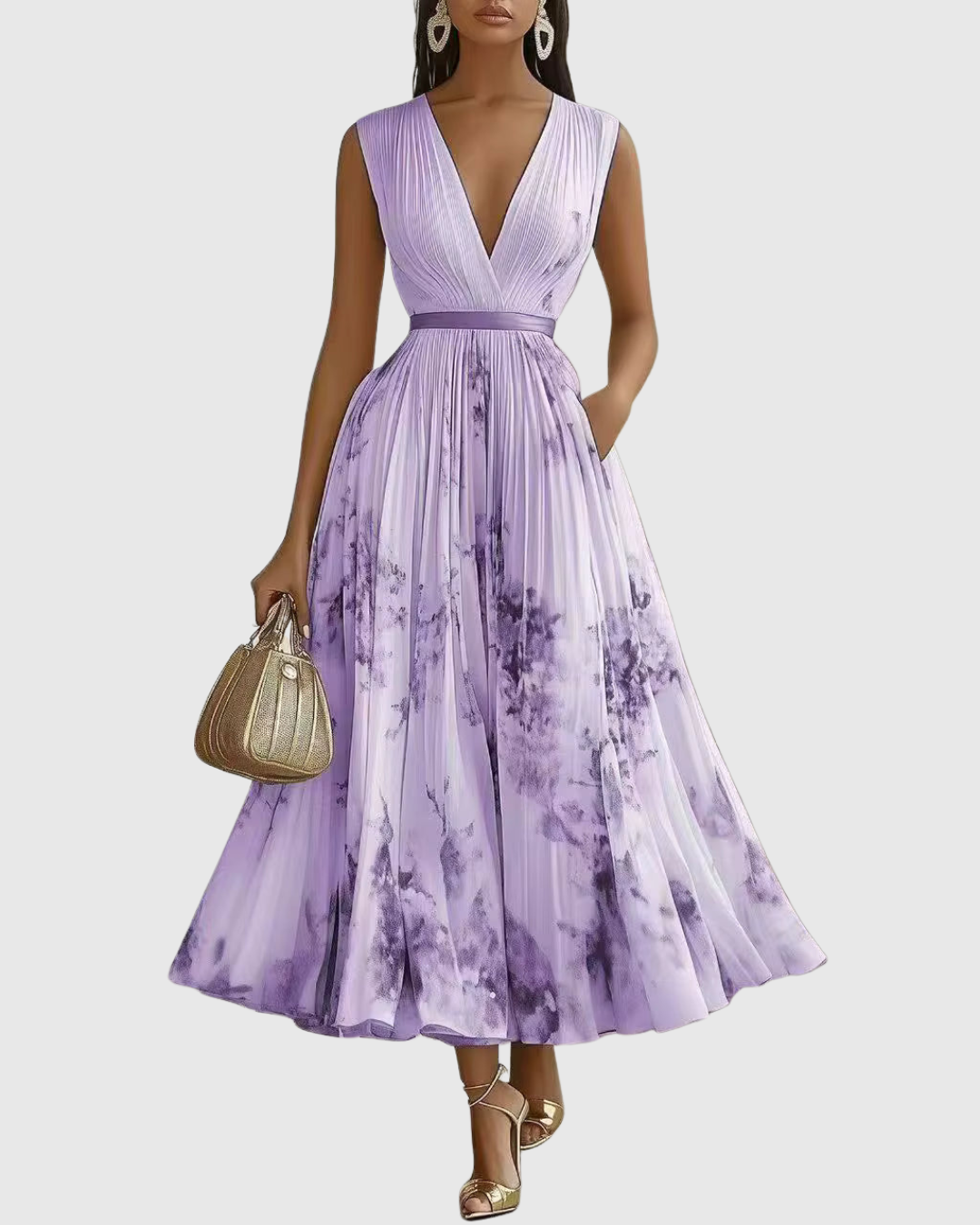Leona | Robe maxi élégante avec de belles plis