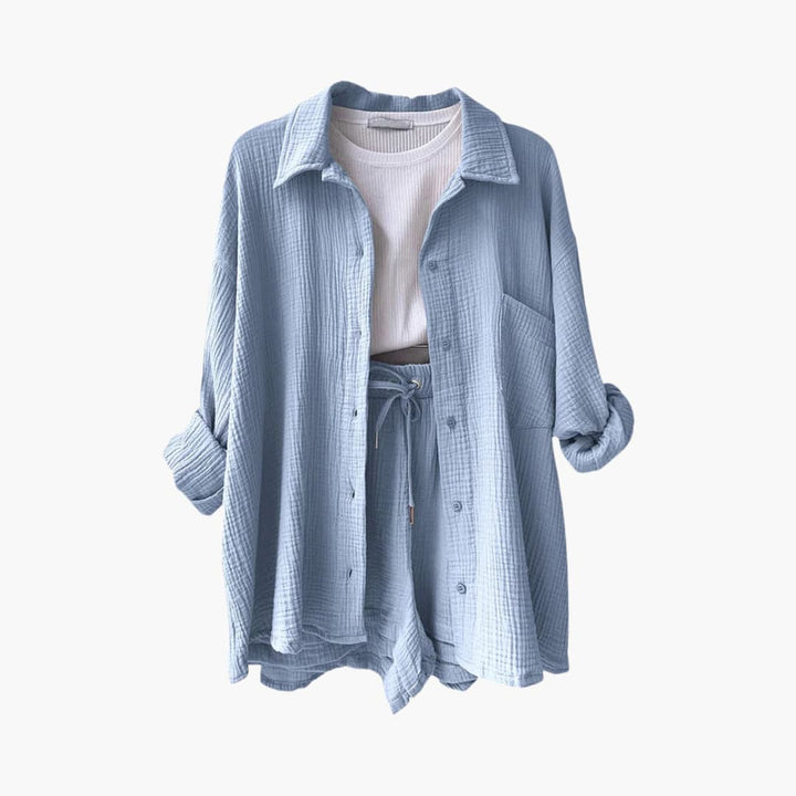 Ensemble deux pièces avec shorts pour femmes - look d'été décontracté