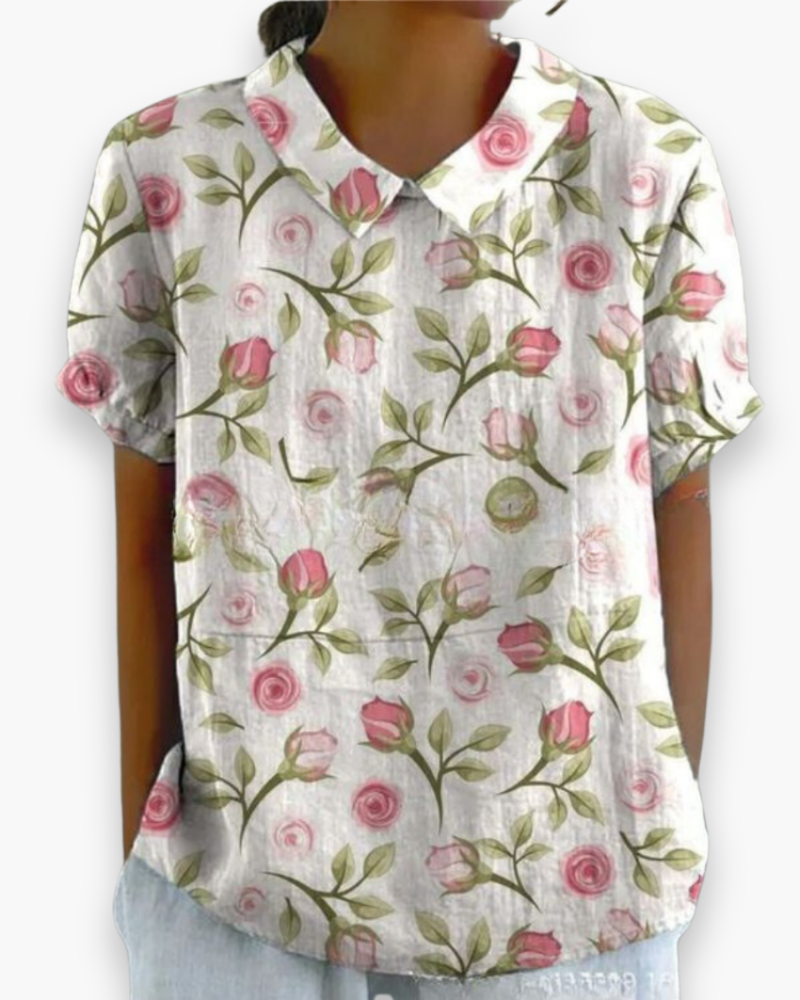 Blouse à fleurs décontractée pour femmes | Ample