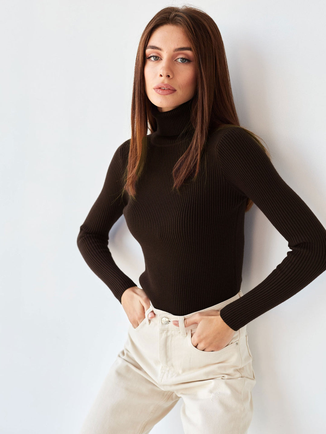 Pull à col roulé classique pour femmes | Décontracté