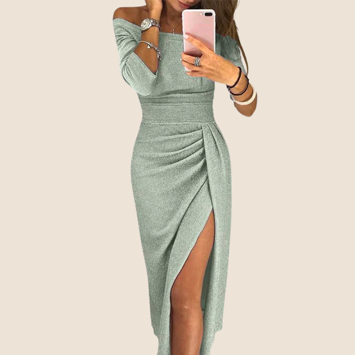 Lily | Robe maxi chic avec décolleté en halter
