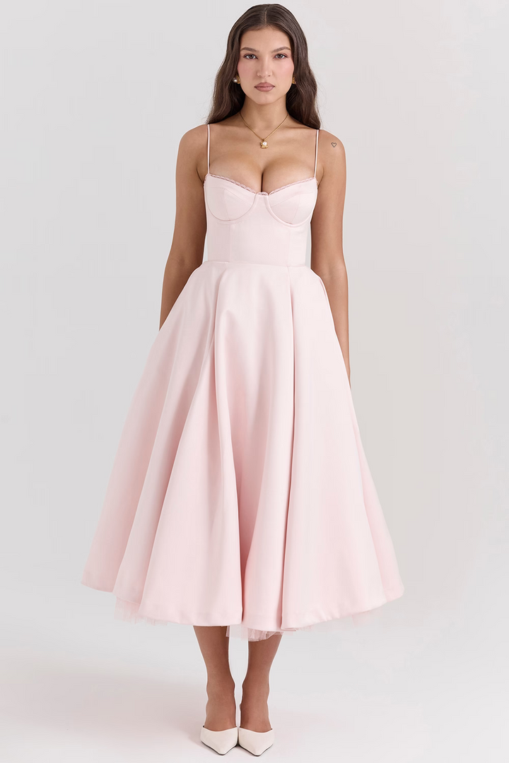 Luce - Robe midi en tulle satin