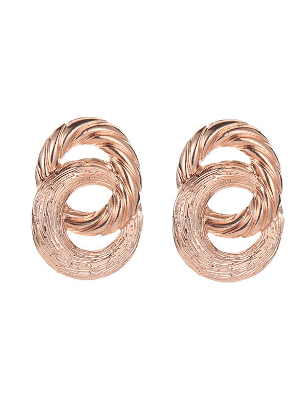 Boucles d'oreilles pendantes géométriques ajourées couleur unie