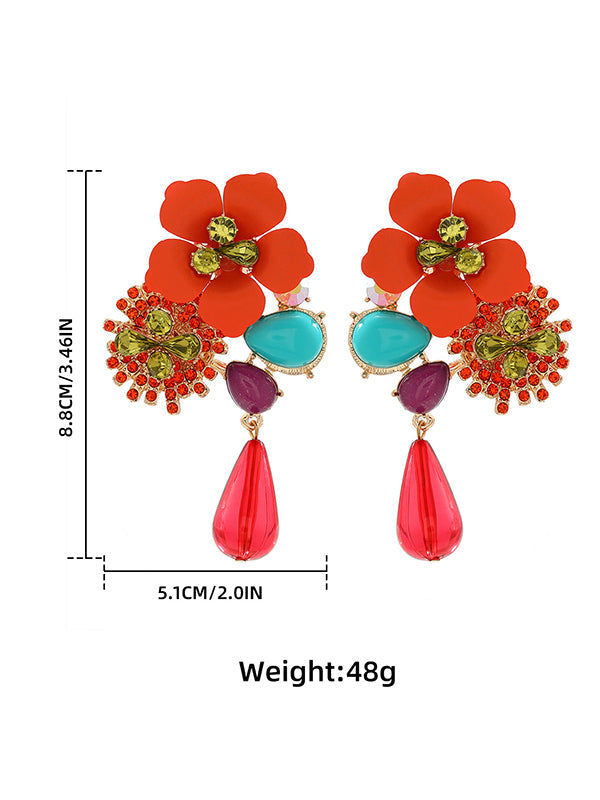 Boucles d'oreilles pendantes en forme de fleur