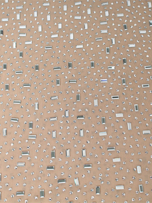 Robe longue moulante transparente coupe près du corps, à sequins, à empiècements, à fines bretelles