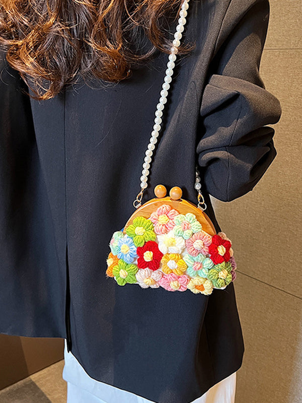Sac à main à chaîne, en forme de fleur