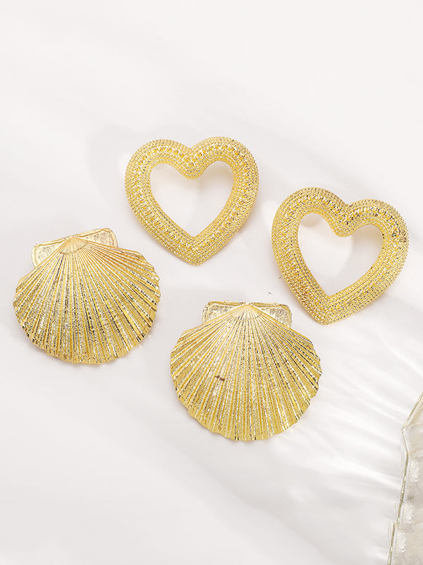 Parure boucles d'oreilles pendantes et collier en forme de cœur