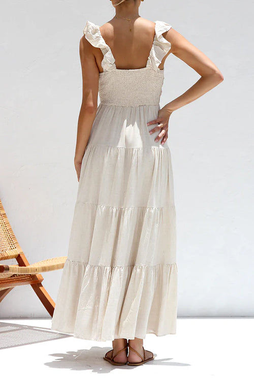 Emma | Robe maxi en lin à décolleté en V