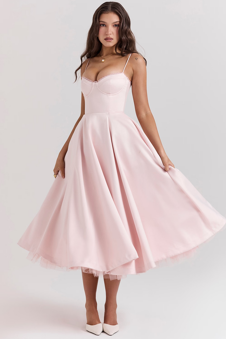 Luce - Robe midi en tulle satin