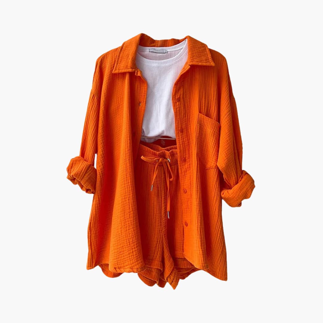 Ensemble deux pièces avec shorts pour femmes - look d'été décontracté