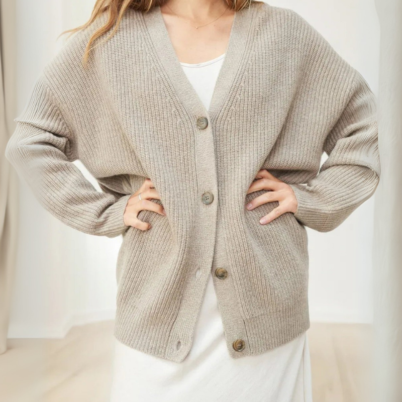 Cardigan Femme Oversize Côtelé | Détente Long