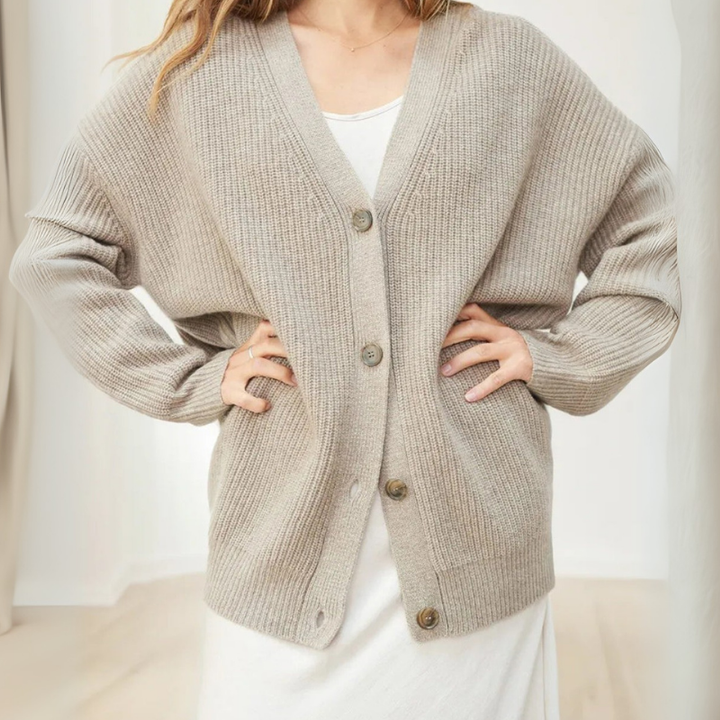 Cardigan Femme Oversize Côtelé | Détente Long