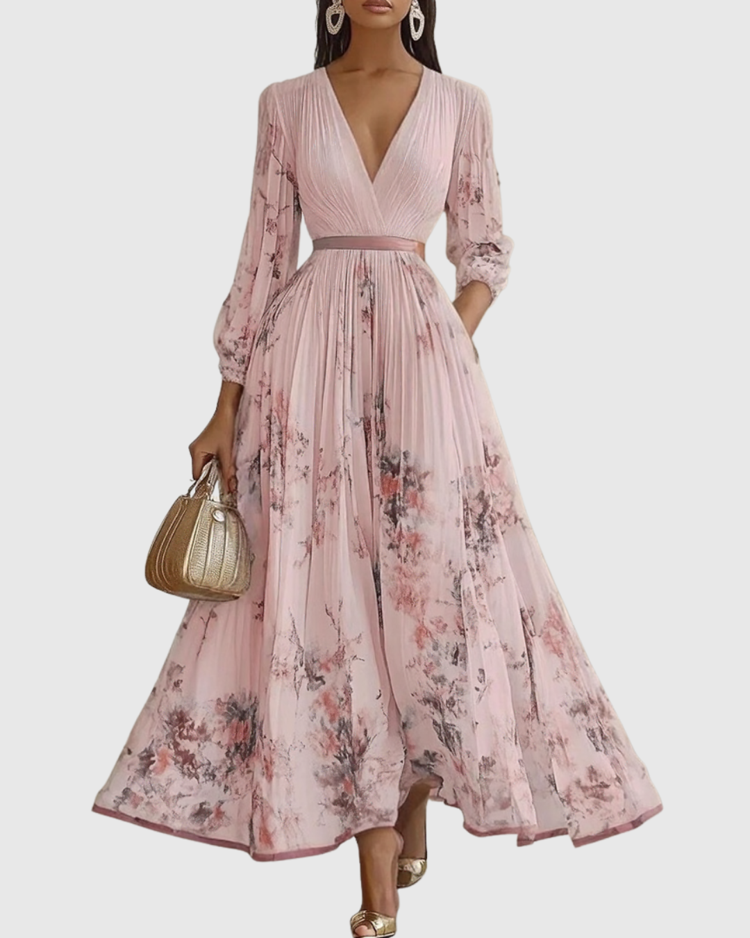 Leona | Robe maxi élégante avec de belles plis