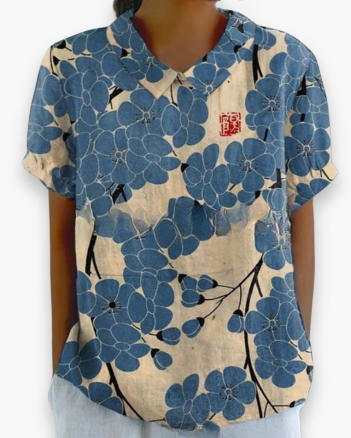 Blouse à fleurs décontractée pour femmes | Ample