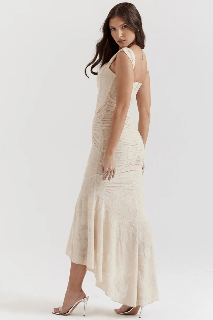 Annika | Robe Maxi Corset Femme Volants – Élégante Robe Maxi Corset 2026