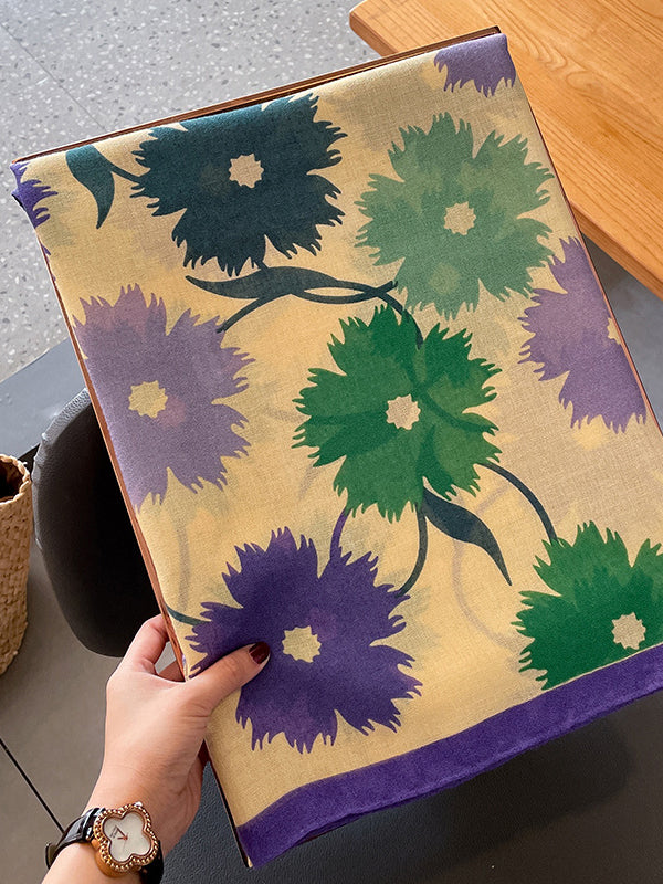Écharpe vintage, à imprimé floral