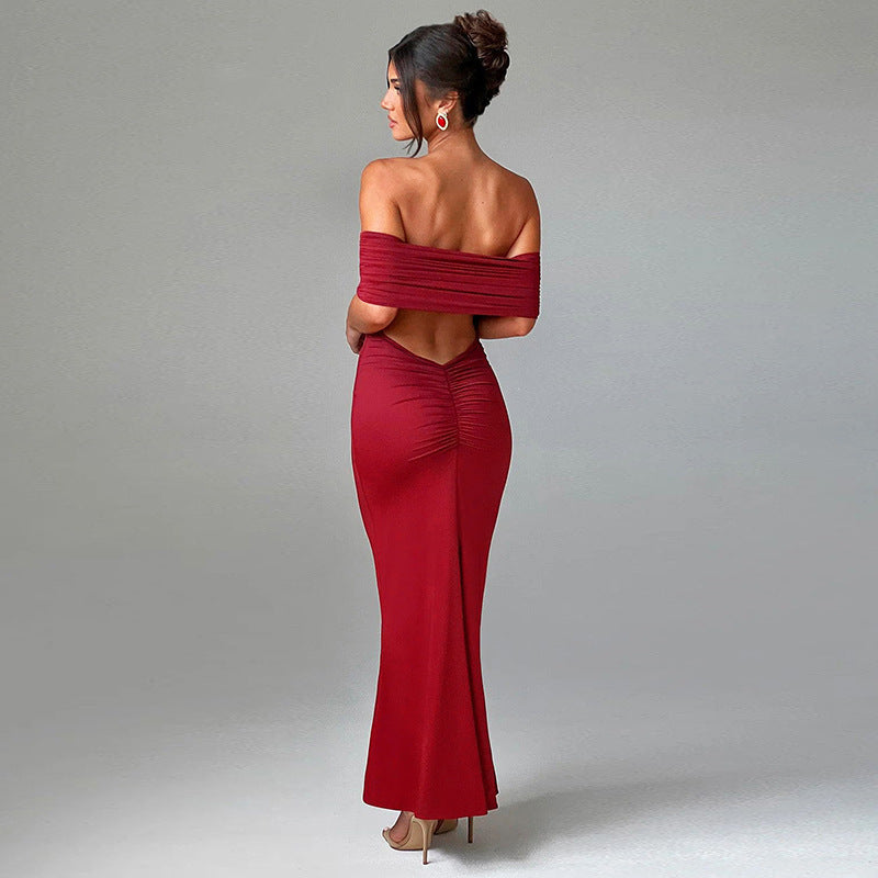 Charlene - Robe maxi rouge près du corps