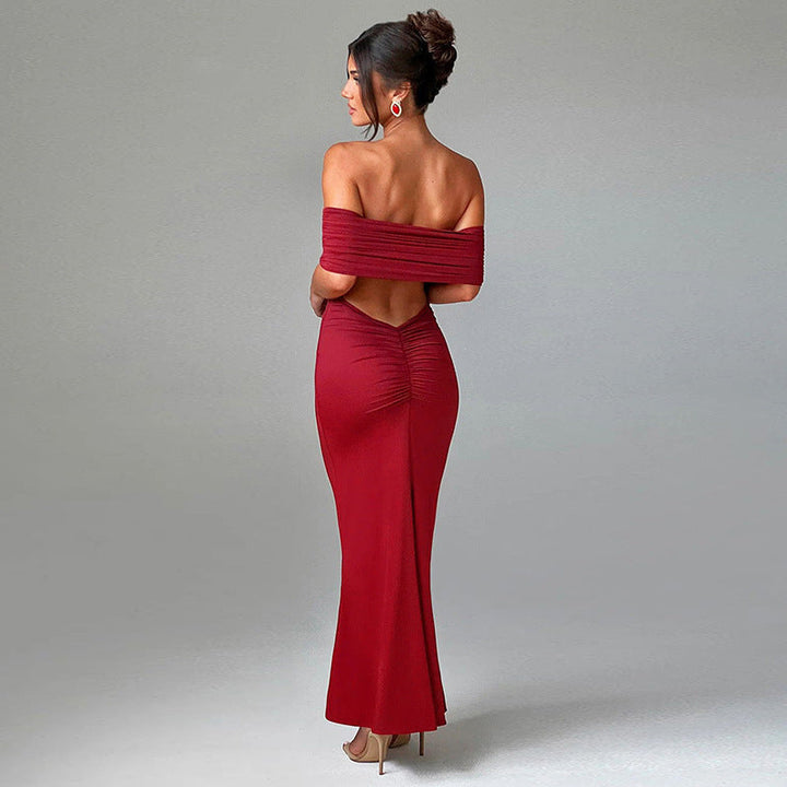 Charlene - Robe maxi rouge près du corps