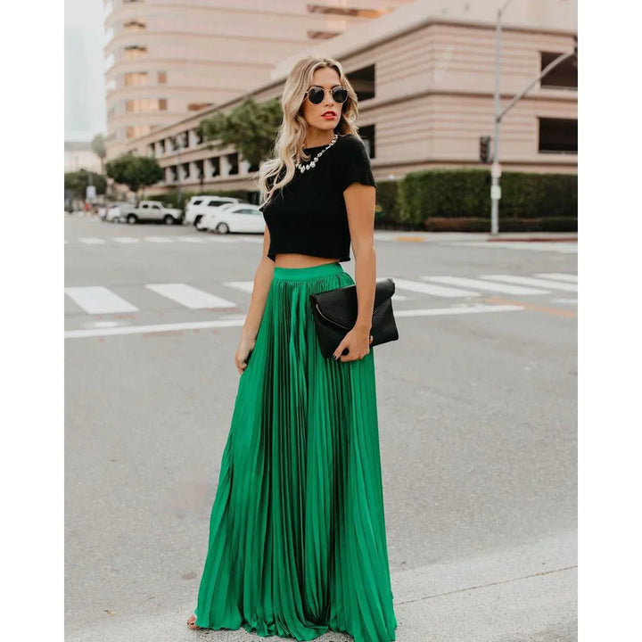 Veluna – Jupe maxi plissée stylée
