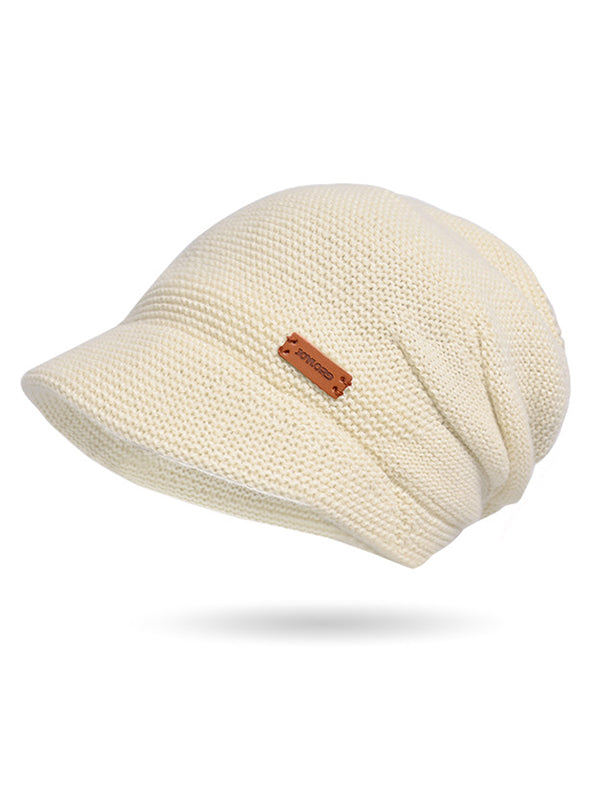 Chapeaux à empiècements de couleur unie à bord plat Chapeaux tricotés
