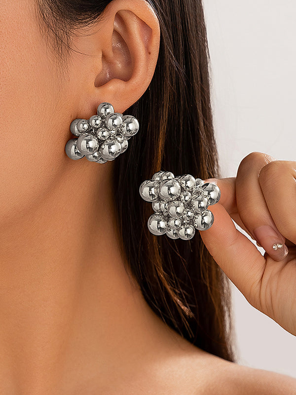 Boucles d'oreilles géométriques couleur unie