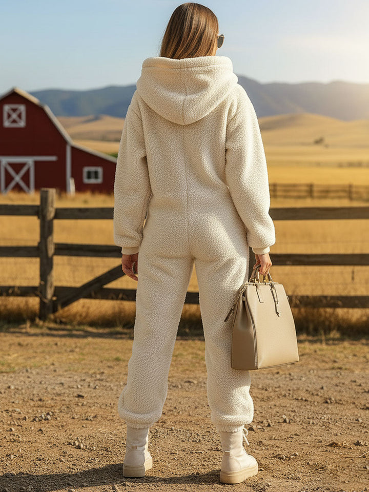 Sophie | Ce Combinaison en Fleece Décontractée avec Capuche