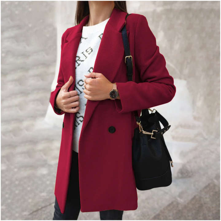 Manteau pour femmes à boutonnage simple