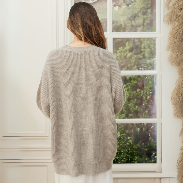 Cardigan Femme Oversize Côtelé | Détente Long