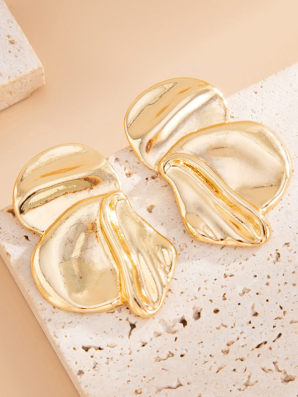 Boucles d'oreilles à coupe irrégulière, en forme de fleur